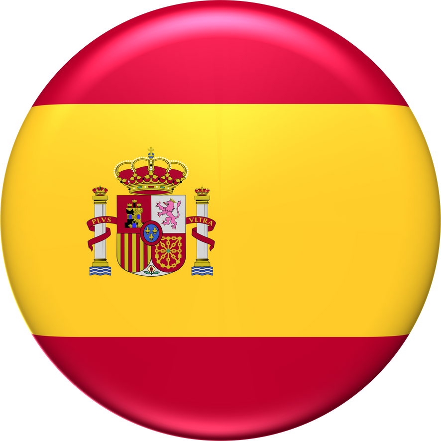 Spain flag 3D rendering circle glossy